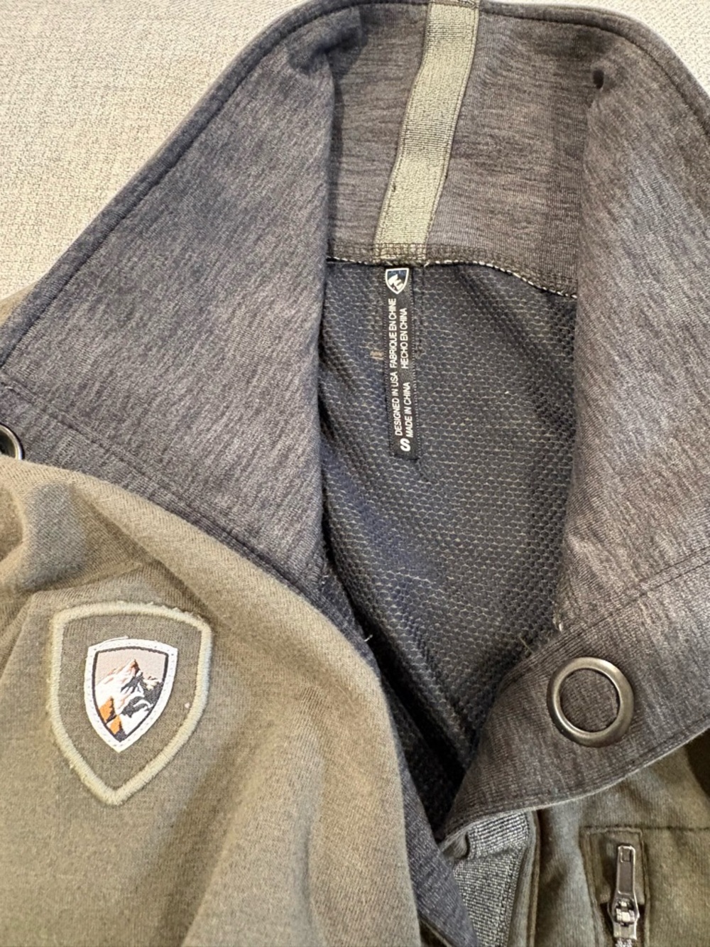 Women’s KUHL Olive Green Jacket with Contrast Gray Interior